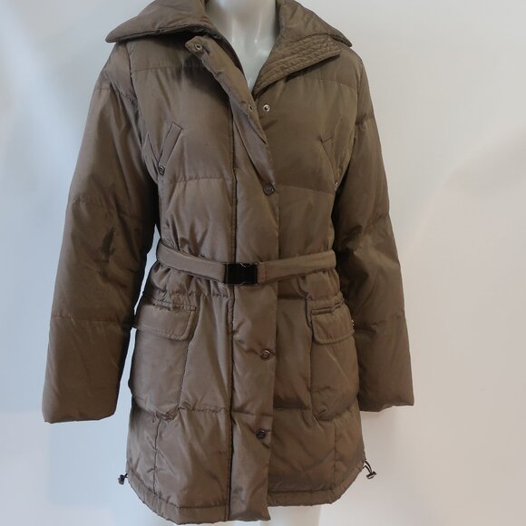 Womens Weekend MaxMara Bronze Heavy Padding Puffer Jacket Coat 8 - Picture 1 of 16